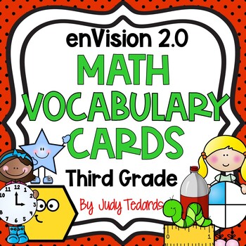 Preview of enVision 2.0 Math Vocabulary Cards for Third Grade