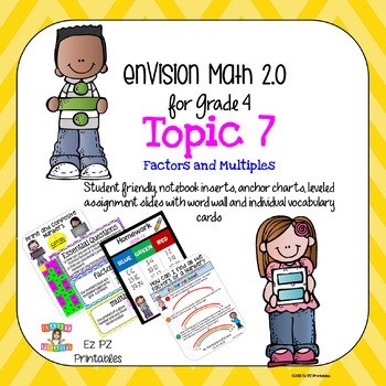 Preview of enVision 2.0 Topic 7 (Factors and Multiples) Grade 4 Resources