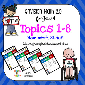 Preview of enVision 2.0 Topics 1-8 Homework Slides Bundle