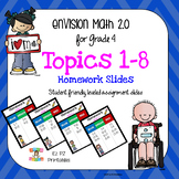 enVision 2.0 Topics 1-8 Homework Slides Bundle