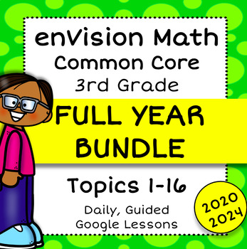 Preview of enVision 2024, 2020 3rd Grade - FULL YEAR BUNDLE - Guided Google Slide Lessons