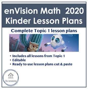 Preview of enVision 2020 Math | Kindergarten | Topic 1 Complete Lesson Plans