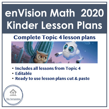 Preview of enVision 2020 Math | Kindergarten | Topic 4 Complete Lesson Plans