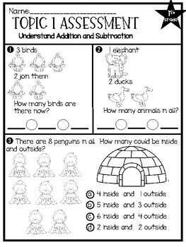 Preview of enVision Florida Math First Grade Assessments