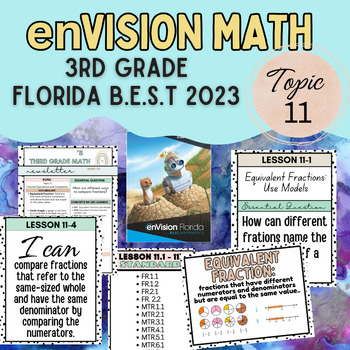 Preview of enVision Florida Savvas TOPIC 11 B.E.S.T Math Newsletters focus wall & Vocab.