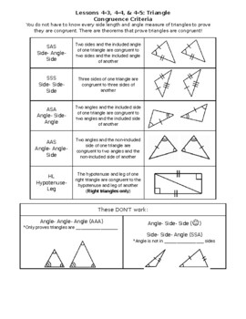Preview of enVision Geometry Guided Notes Topic 4: Triangle Congruence Criteria