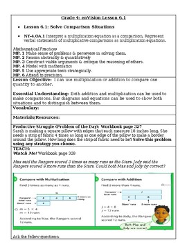 Preview of enVision Lesson 6.1-Grade 4-