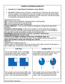 Preview of enVision Lesson 8.1-Grade 4-Equivalent Fractions: Area Models