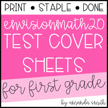 Preview of enVision Math 2.0 Test Assessment Cover Sheets 1st Grade