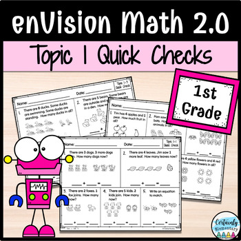 Preview of enVision Math 2.0 | 1st Grade Topic 1: Quick Checks