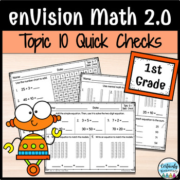 Preview of enVision Math 2.0 | 1st Grade Topic 10: Quick Checks