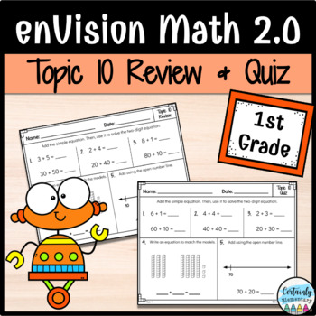 Preview of enVision Math 2.0 | 1st Grade Topic 10: Review and Quiz