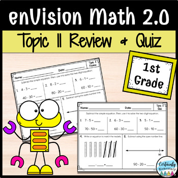 Preview of enVision Math 2.0 | 1st Grade Topic 11: Review and Quiz