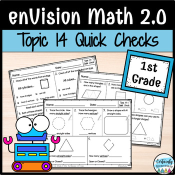 Preview of enVision Math 2.0 | 1st Grade Topic 14: Quick Checks