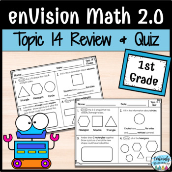 Preview of enVision Math 2.0 | 1st Grade Topic 14: Review and Quiz