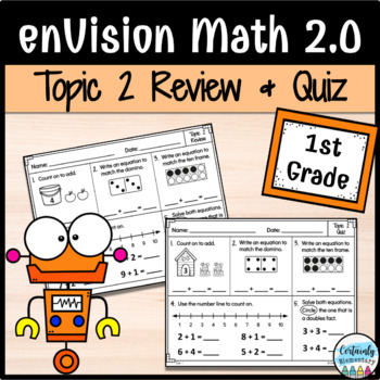 Preview of enVision Math 2.0 | 1st Grade Topic 2: Review and Quiz