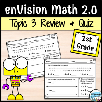 Preview of enVision Math 2.0 | 1st Grade Topic 3: Review and Quiz