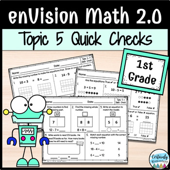 Preview of enVision Math 2.0 | 1st Grade Topic 5: Quick Checks