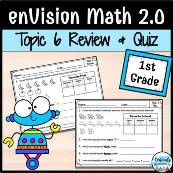 Preview of enVision Math 2.0 | 1st Grade Topic 6: Review and Quiz