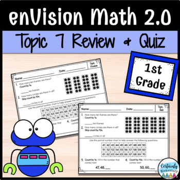 Preview of enVision Math 2.0 | 1st Grade Topic 7: Review and Quiz