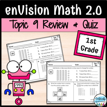 Preview of enVision Math 2.0 | 1st Grade Topic 9: Review and Quiz