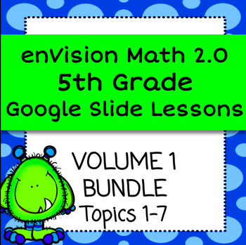 Preview of enVision Math 2.0 (2016) 5th Grade Volume 1 BUNDLE - 60 Guided Lessons!