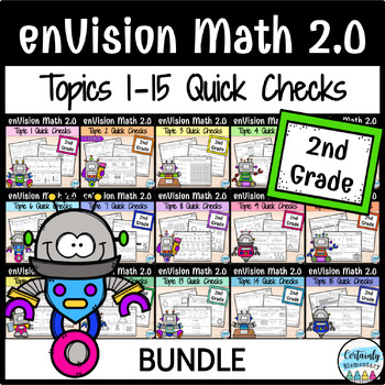 Preview of enVision Math 2.0 | 2nd Grade Quick Checks - BUNDLE