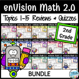 enVision Math 2.0 | 2nd Grade Review and Quiz - BUNDLE