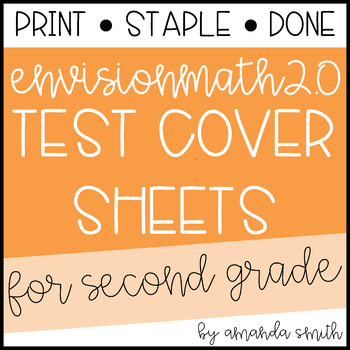 Preview of enVision Math 2.0 Test Assessment Cover Sheets 2nd Grade