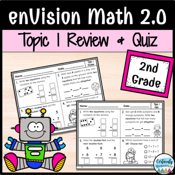 Preview of enVision Math 2.0 | 2nd Grade Topic 1: Review and Quiz