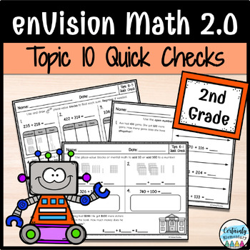 Preview of enVision Math 2.0 | 2nd Grade Topic 10: Quick Checks