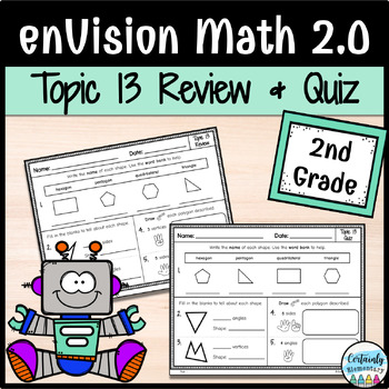 Preview of enVision Math 2.0 | 2nd Grade Topic 13: Review and Quiz