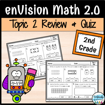 Preview of enVision Math 2.0 | 2nd Grade Topic 2: Review and Quiz