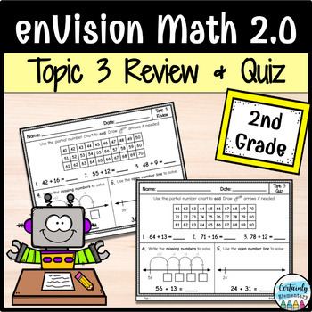 Preview of enVision Math 2.0 | 2nd Grade Topic 3: Review and Quiz