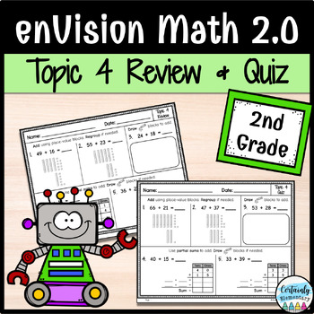 Preview of enVision Math 2.0 | 2nd Grade Topic 4: Review and Quiz