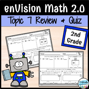 Preview of enVision Math 2.0 | 2nd Grade Topic 7: Review and Quiz