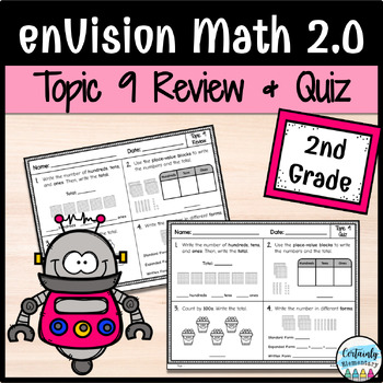 Preview of enVision Math 2.0 | 2nd Grade Topic 9: Review and Quiz