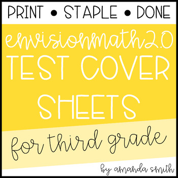 Preview of enVision Math 2.0 Test Assessment Cover Sheets 3rd Grade