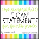 enVision Math 2.0 I Can Statements for Focus Walls 4th Grade