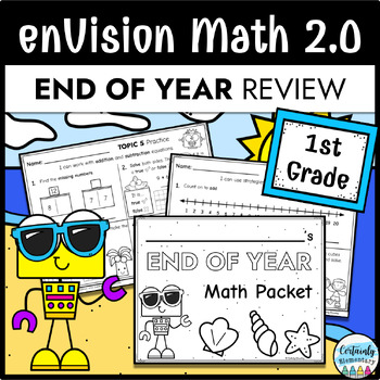 Preview of enVision Math 2.0 | End of Year 1st Grade Summer Review Packet | Topics 1-15
