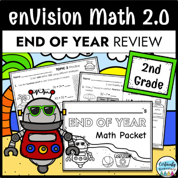 Preview of enVision Math 2.0 | End of Year 2nd Grade Summer Review Packet | Topics 1-15
