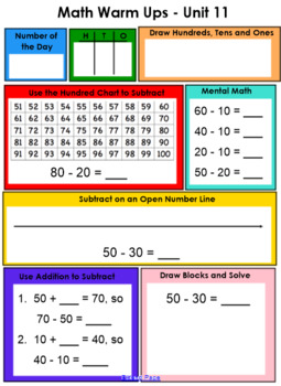 Preview of enVision Math 2.0 Grade 1 Topic 11 SmartBoard Warm Up Slides