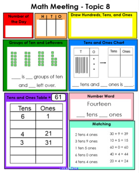 Preview of enVision Math 2.0 Grade 1 Topic 8 SmartBoard Warm Up Slides