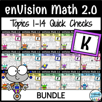 Preview of enVision Math 2.0 | Kindergarten Quick Checks - BUNDLE