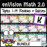 enVision Math 2.0 | Kindergarten Review and Quiz - BUNDLE