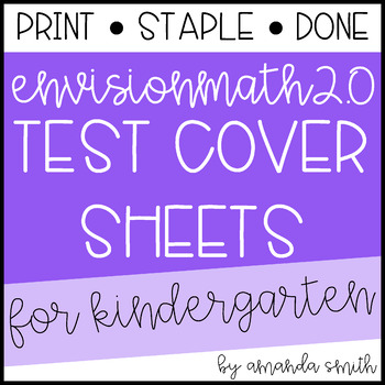 Preview of enVision Math 2.0 Test Assessment Cover Sheets * Kindergarten