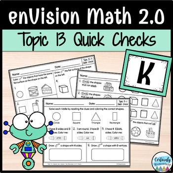 Preview of enVision Math 2.0 | Kindergarten Topic 13: Quick Checks
