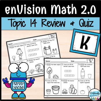 Preview of enVision Math 2.0 | Kindergarten Topic 14: Review and Quiz