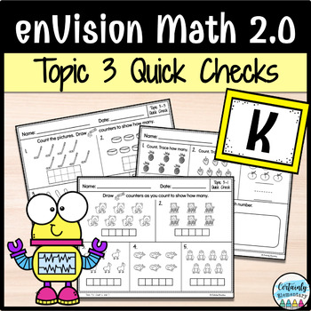 Preview of enVision Math 2.0 | Kindergarten Topic 3: Quick Checks