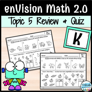 Preview of enVision Math 2.0 | Kindergarten Topic 5: Review and Quiz